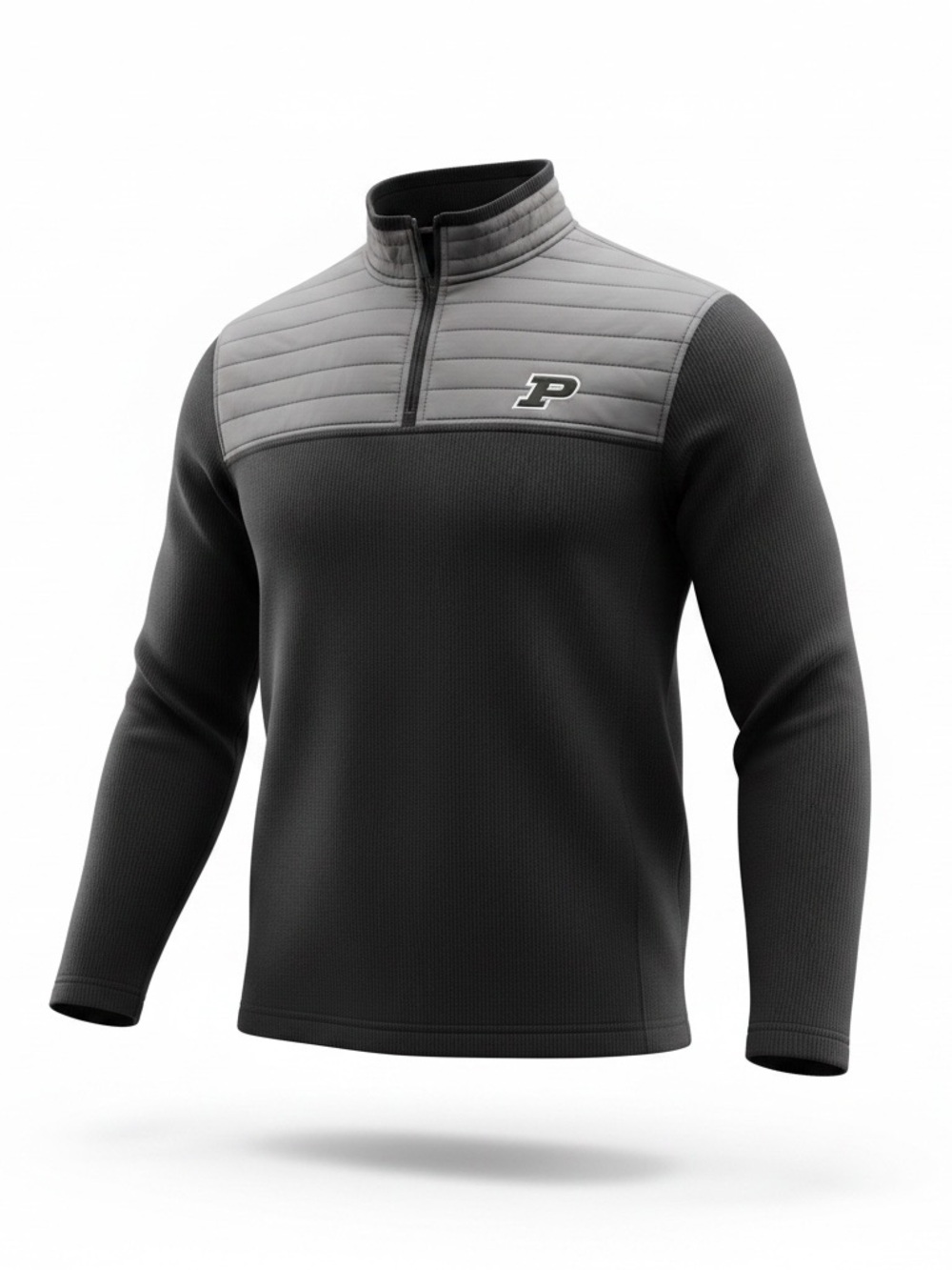 Colosseum Purdue Boilermakers Pullover Mens Large Gray 1/4 Zip Sweater